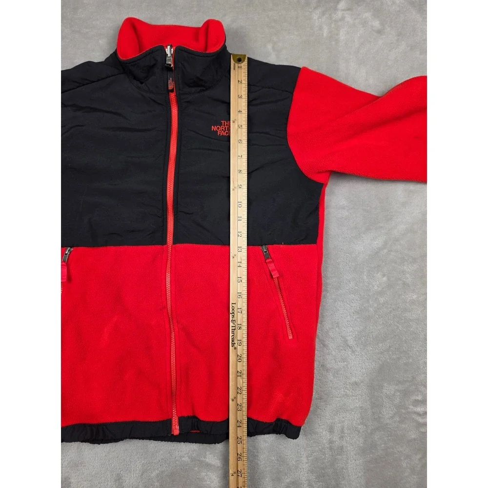 The North Face Denali Fleece Jacket Kids Boys XL Red Black Full Zip Outdoor